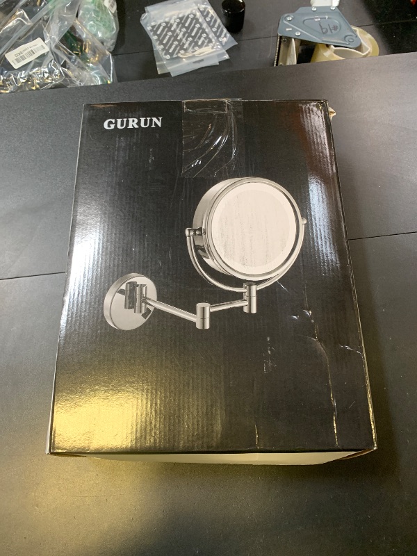 Photo 1 of GURUN 8.5" Plug-in Magnifying Makeup Mirror with 3 Tones LED Lights Double Sided Vanity Mirror for Bathroom with 10X Magnification M1809DO (Oil-Rubbed Bronze/10X)