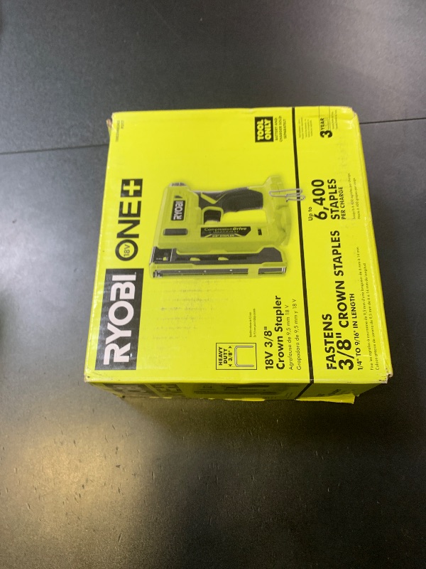Photo 1 of Ryobi 18-Volt ONE+ Cordless Compression Drive 3/8 in. Crown Stapler (Tool Only) P317