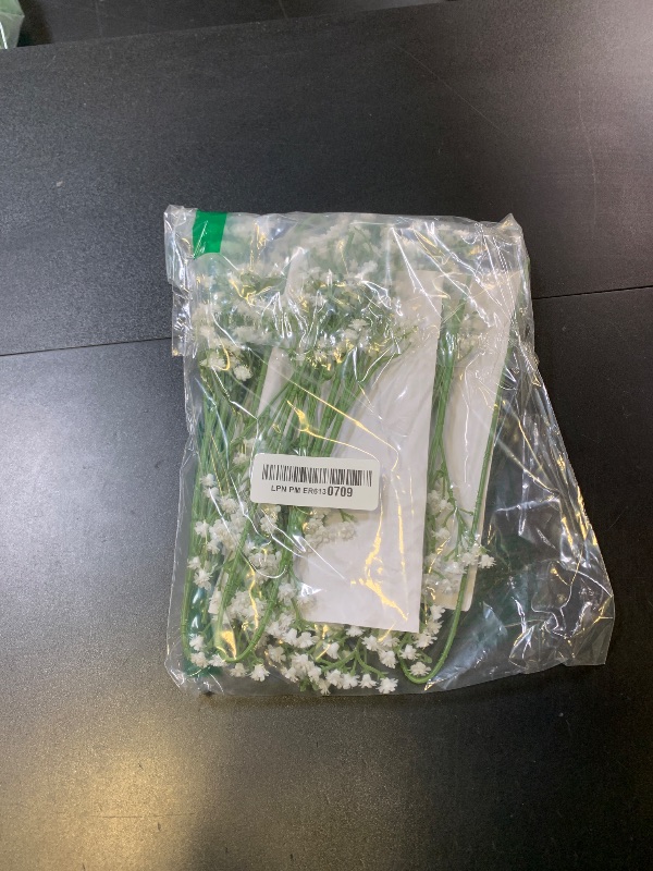 Photo 1 of LYRWI 7-Pcs 21” Secure-Stem Realistic Artificial White Babys Breath (Gypsophila) Flowers with No-Shedding Design — Perfect for Wedding Centerpieces, Home Decor & Vase Fillers