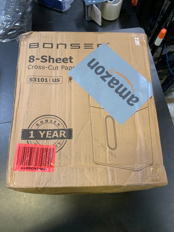 Photo 1 of BONSEN Shredder for Home Office, 4 Gallons 8-Sheet Cross Cut Credit Card Shredder, Small Paper Shredder for Home Use, High Security Level P-4, ETL Certification (S3101)