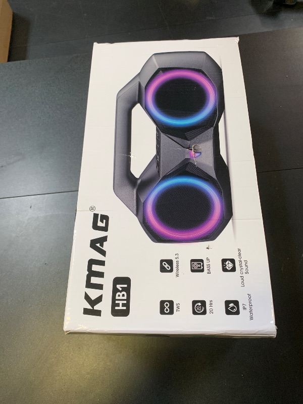 Photo 1 of KMAG Bluetooth Speaker Wireless, 80W Loud Speaker with Deeper Bass, IPX7 Waterproof, 20H Playtime, Cool Lights, TWS, Portable Speaker for Home, Outdoor, Workshop, Party, Gift for All