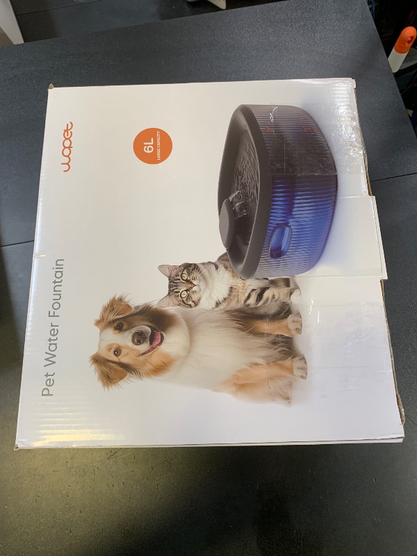 Photo 1 of WOPET Dog Water Fountain for Large Dogs, 6L/205oz/1.7Gal Automatic Dog and Cat Water Fountain,Dog Water Dispenser with 6 Filters,Ultra-Quiet Pump,Great for Large Dogs Cats and Multi-Pet Home