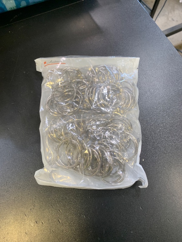 Photo 1 of Antner 100PCS 1.38 Inch Loose Leaf Binder Rings - 38mm Nickel Plated Metal Book Rings Keyrings for Paper, Index Cards, Flashcards, Keychains, Crafts, Scrapbooks, Home & Office Organization, Silver