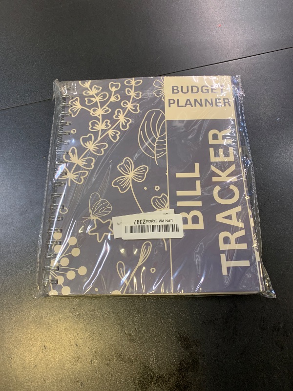 Photo 1 of Bill Payment Tracker Notebook with Spiral Binding and Back Pocket – for Financial Tracking Home Finance & Monthly Bill Payment Organizer (Blue Blossom)