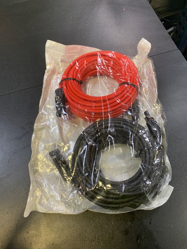 Photo 1 of 10AWG Solar Extension Cable 50FT – 2 Pack Red & Black PV Wire with Solar Connectors, 84-Strand Tinned Copper, Dual XLPE Insulated, Outdoor UV-Resistant Cable for RV, Inverter, Battery