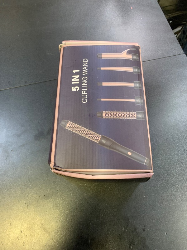 Photo 1 of ANIEKIN 5 in 1 Curling Iron Set, Fast Heat Up Curling Wand from 3/8 to 1 1/4 Inch and a Thermal Brush Come with, Dual Voltage Hair Curler for Women All Hair Types and Travel Use, Gifts for Women