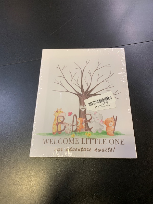 Photo 1 of Ggjgrpx Baby Shower Fingerprint Tree, Cute Animals Theme Funny Baby Shower Guest Book Party Game, Baby Shower Party GuestBook Ideas, Gender Reveal Keepsake, Special Meaningful Canvas Decoration
