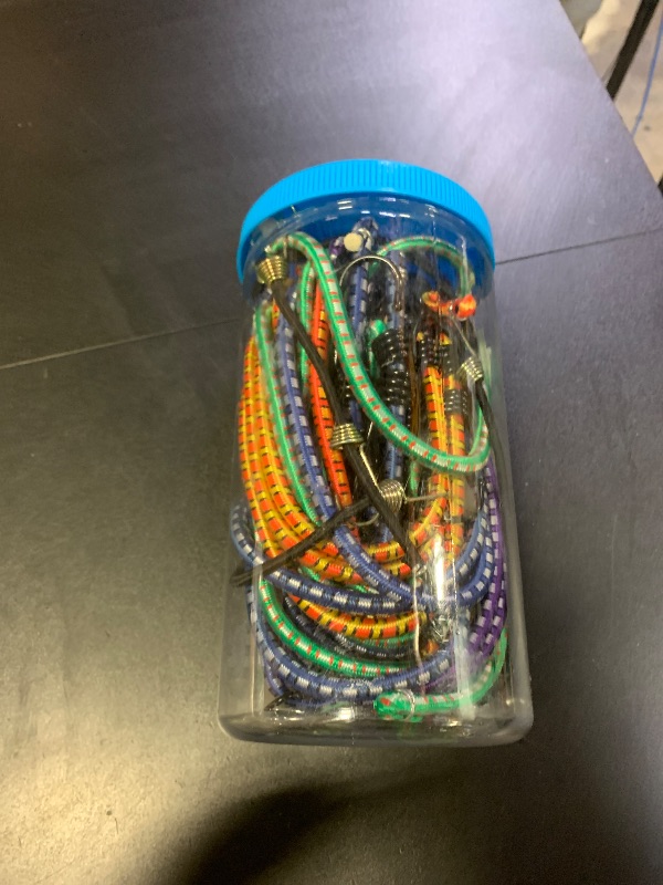 Photo 1 of GOEASY0312 Premium Bungee Cords Heavy Duty - 20 pcs Bungee Cords with Hooks in A Storage Jar Includes 10", 18", 24", 30", 36", 48" Bungie Cord Bundle