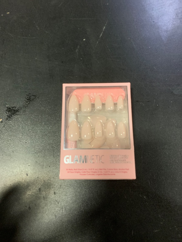 Photo 1 of Glamnetic Press On Nails - Ballet Pink | Solid Opaque Light Blush Pink Short Almond Nails, Salon Quality | 15 Sizes - 30 Nail Kit