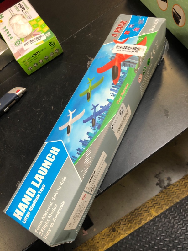 Photo 1 of BooTaa 4 Pack Airplane/Flying Toys, 17.5" Large Throwing Foam Plane/Gliders, 2 Flight Mode, Birthday Gifts for Girls Kids 3 4 5 6 7 8 9 10 11 12 Year Old Boys,Outdoor Sport Game Toys