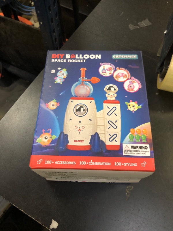 Photo 1 of DIY Space Magic Balloon Craft Kit, Sticker Decorated Balloons Toy for Kids, Rocket Air Pump Fun with Balloon Monster Pals, DIY Creative Activity, Birthday Gifts for Girls Boys Ages 3+