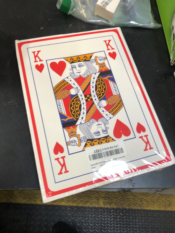 Photo 1 of Yuanhe Jumbo Giant Playing Card Deck - 8X11 Inch Large Oversized Cards - Super Big Game Theme Full Deck - For Kids, Adults, Casino Party Decorations