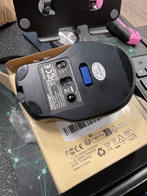 Photo 1 of TECKNET Wireless Mouse (BT5.0/3.0 & 2.4G) Rechargeable 4800 DPI Silent USB A & Bluetooth Mouse 6 Buttons, Wide Compatibility - Grey