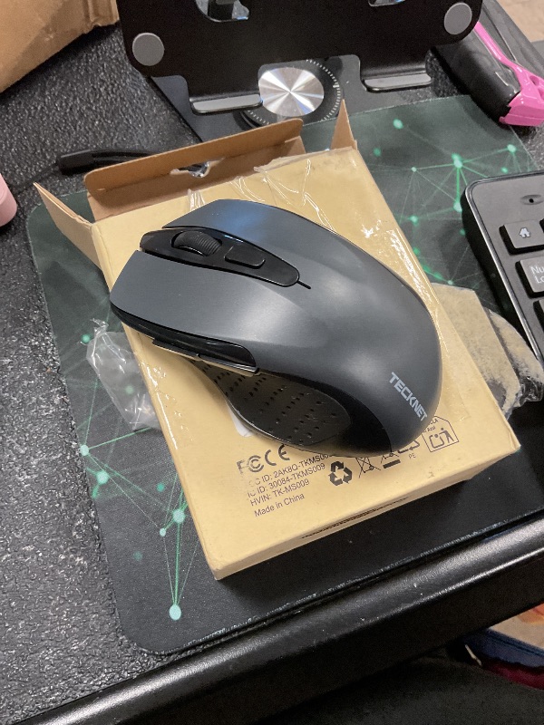 Photo 1 of TECKNET Wireless Mouse (BT5.0/3.0 & 2.4G) Rechargeable 4800 DPI Silent USB A & Bluetooth Mouse 6 Buttons, Wide Compatibility - Grey