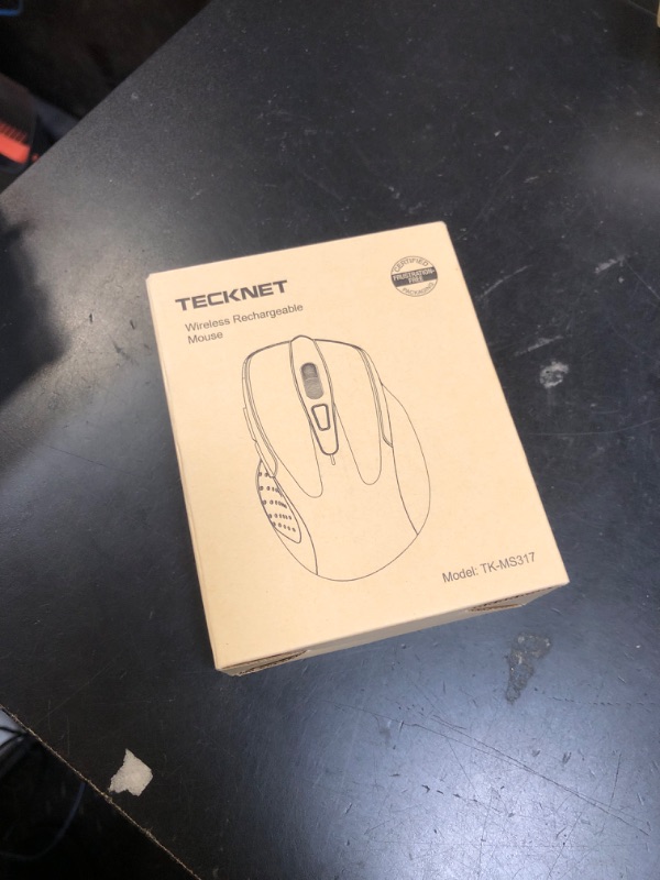 Photo 1 of TECKNET Wireless Mouse (BT5.0/3.0 & 2.4G) Rechargeable 4800 DPI Silent USB A & Bluetooth Mouse 6 Buttons, Wide Compatibility - Grey