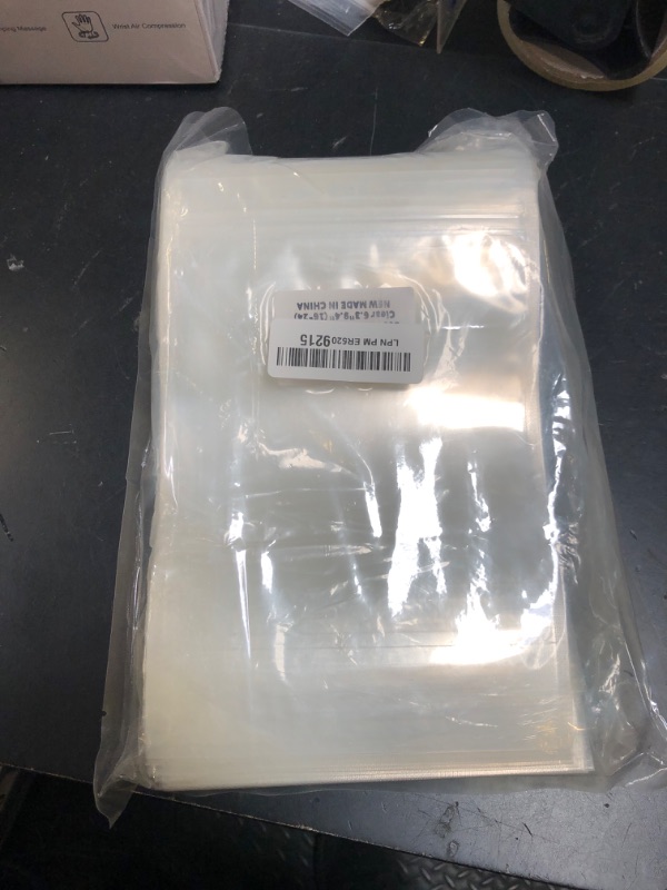 Photo 1 of FireKylin 100 Pcs Resealable Bags,6.3" x 9.4"Clear Stand Up Food Bags,Zipper Food Storage Bags for Packaging Products