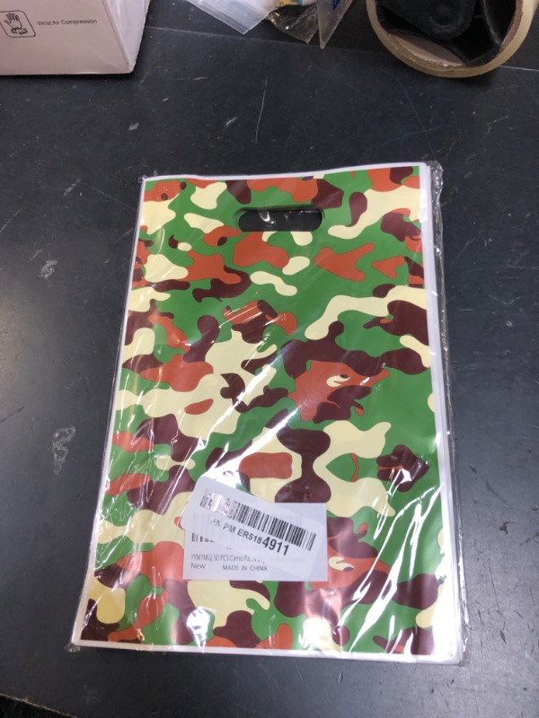 Photo 1 of YYMYMGJ 50 PCS Camo Party Gift Bags, Camouflage Military Party Favors Bags Waterproof Plastic Goodie Bags for Army Birthday Decorations Supplies Gifts for Kids Boy Girl Baby Shower