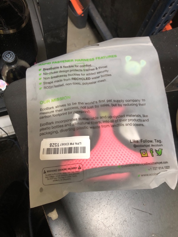 Photo 1 of EcoBark Step in Dog Harness - Eco-Friendly Teacup Dog Harnesses for XXS, XS, and Small Dogs - Reflective and Adjustable Mini Body Halter Vest -Tiny Soft Mesh Harness Under 5 lbs (Bubblegum Pink, XXXS)