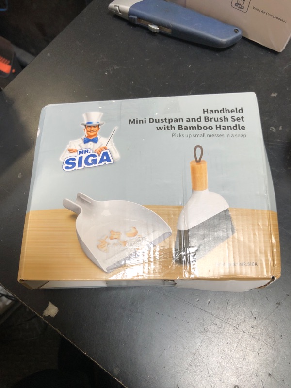 Photo 1 of MR.SIGA Mini Dustpan and Brush Set, Portable Cleaning Brush and Dustpan Combo with Bamboo Handle, 1 Set