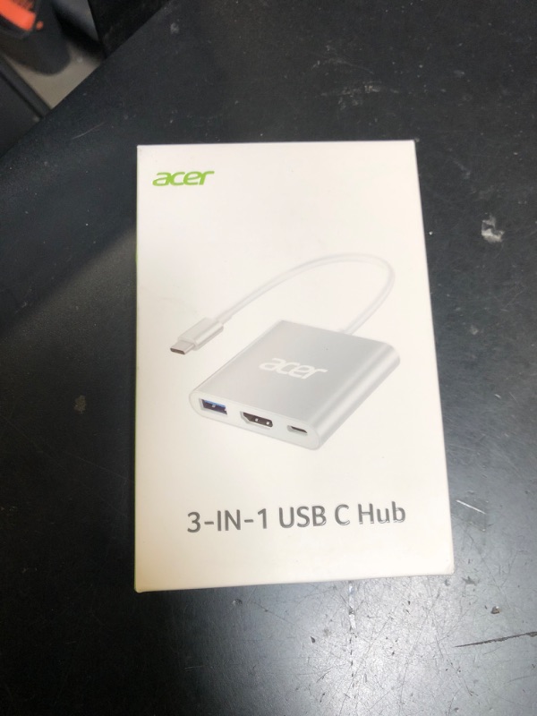 Photo 1 of Acer USB C to HDMI Adapter, 4K USB C Hub with 100W PD, USBA 3.0 Port, HDMI to USBC Multiport Digital AV Converter for MacBook Pro/Air, iPad, Tablets, Switch, TV, Monitor and More (Silver)