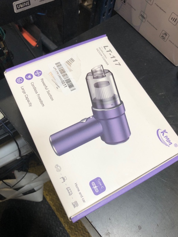 Photo 1 of KMM Handheld Car Vacuum Cleaner, 11000PA Vacuum Cleaner & Air Duster, 120W High Power Vacuum Portable Cordless, Hand Held Vacuum Rechargeable with Multi-Nozzles & LED Light for Home, Car, Office