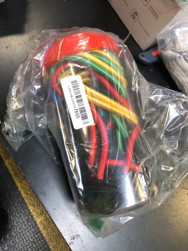 Photo 1 of EFFICERE 24-Piece Premium Bungee Cord Assortment in Storage Jar - Includes 10”, 18”, 24”, 32”, 40” Bungee Cords and 8” Canopy/Tarp Ball Ties