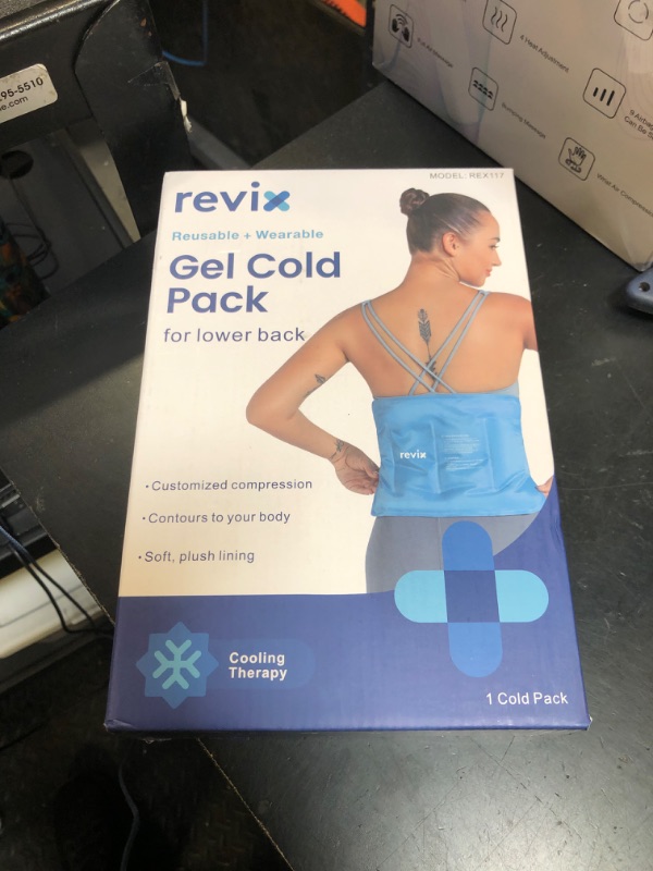 Photo 1 of REVIX Gel Ice Pack for Back Discomfort Relief, Soft Plush Lining Ice Wrap for Lower Back, Shoulder, Hip, Arm, Knee, Cold Compress Therapy, 16 × 9 "