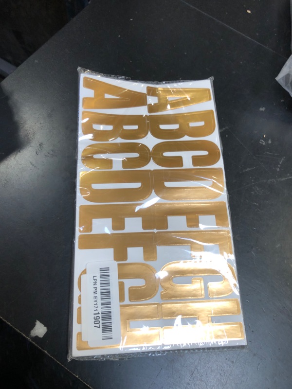 Photo 1 of 700 pcs 42 Sheets Large Letter Stickers 2.5 inch Vinyl Self-Adhesive Sticker Letters Letter Mailbox Stickers for Mailbox,Signs,Door,Classrooms,Poster Board,Bulletin Board,Address Number(Hot Gold)