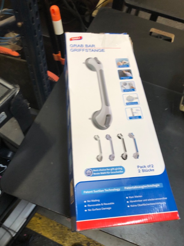 Photo 1 of TAILI Grab Bars for Bathtubs and Showers 2 Pack Suction Grab Bar, Heavy Duty Shower Handle Removable Bath Handrails for Seniors and Elderly, Bathroom Safety Grip No Drilling Waterproof,Grey