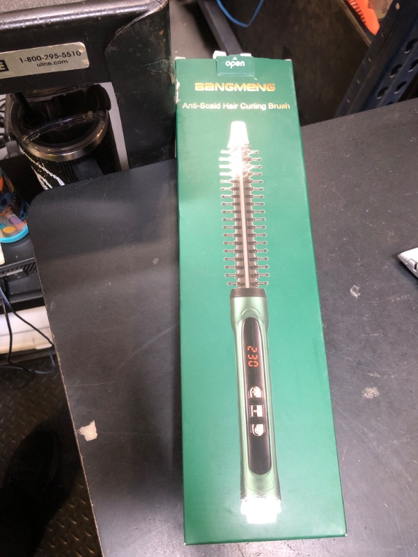 Photo 1 of BANGMENG 3/4 Inch Barrel Thermal Round Brush, Volume Heat Styling Brush for Men and Women Medium Thin Curly Straight Hair, Heated Curling Iron,12 Temperature Setting (1.35 Inch with Bristles)