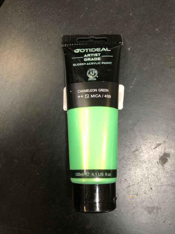 Photo 1 of GOTIDEAL Iridescent Acrylic Paint Chameleon Green Tubes(120ml, 4.1 oz) Non Toxic Non Fading,Rich Pigments for Painters, Adults & Kids, Ideal for Canvas Wood Clay Fabric Ceramic Craft Supplies