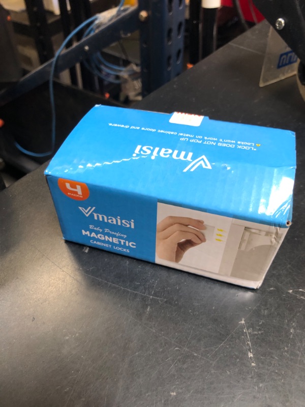 Photo 1 of Vmaisi Child Safety Magnetic Cabinet Locks - 4 Pack Adhesive Baby Proofing Cabinets & Drawers Latches