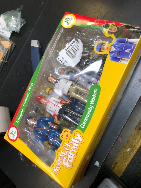Photo 1 of Beverly Hills Doll Collection Sweet Li’l Family Dollhouse Figures - Firefighter, Police Officer, Doctor and More, Set of 10 Action Figure People Doll House Set, Pretend Play for Kids and Toddlers