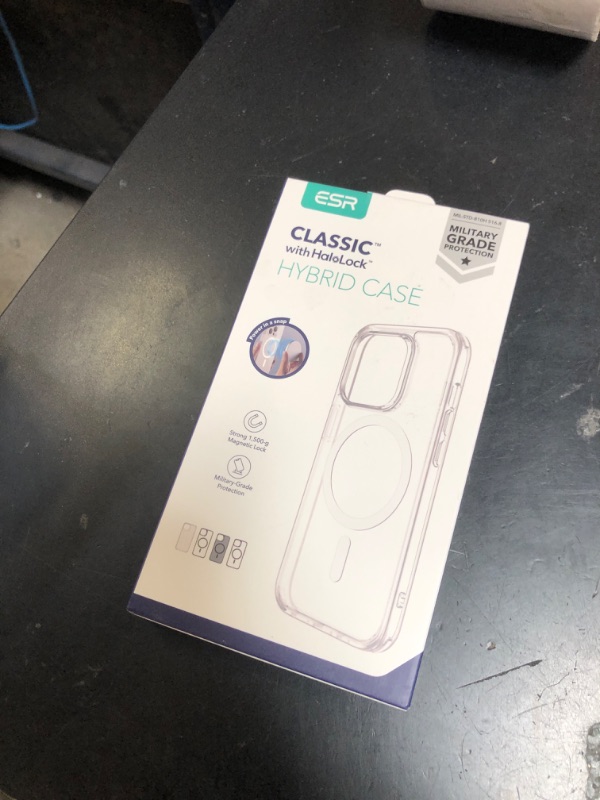 Photo 1 of ESR for iPhone 14 Pro Max Case, Compatible with MagSafe, Shockproof Military-Grade Protection, Yellowing Resistant, Magnetic Classic Hybrid Case (HaloLock), Clear