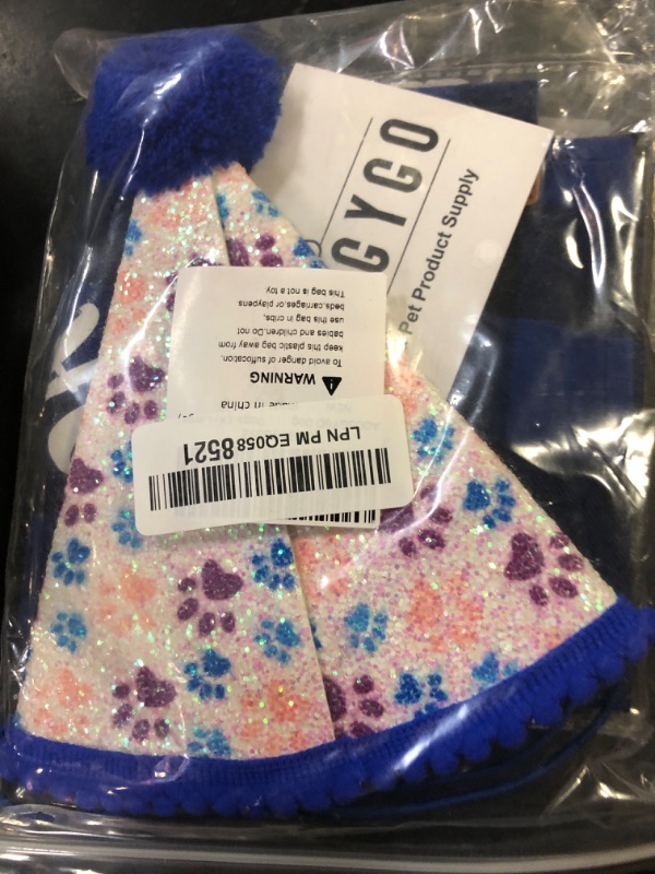 Photo 1 of ADOGGYGO Dog Birthday Party Supplies, Pet Party Hat with Numbers, Bow, Blue Plaid Birthday Boy Bandana for Extra Large Dogs (X-Large)