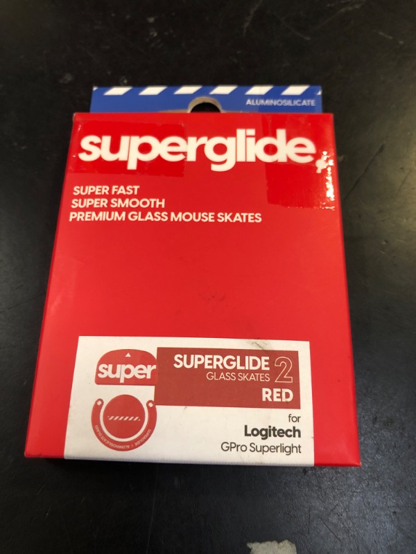 Photo 1 of Superglide2 Glass Mouse Skates for Logitech G Pro X Superlight (Red) - Controllable Speed Surface, Polished Edge, Ultra Smooth Durable Gaming Feet