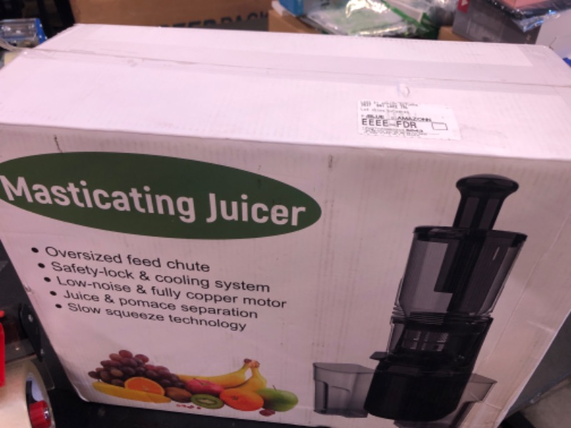 Photo 1 of Cold Press Juicer,Slow Masticating Juicer Machines with 5.3" Large Feed Chute for Most Fruits and Vegetables,Easy to Clean Lemon Orange juicer with 250W Motor and High Juice Yield (Obsidian black)