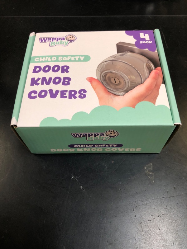 Photo 1 of Child Safety Door Knob Cover (4 Pack) Hard-to-Remove Dual-Lock Door Handle Covers for Kids - Reusable Baby Proof Door Knob Locks - Installs Easily, No Tools Needed (Clear)