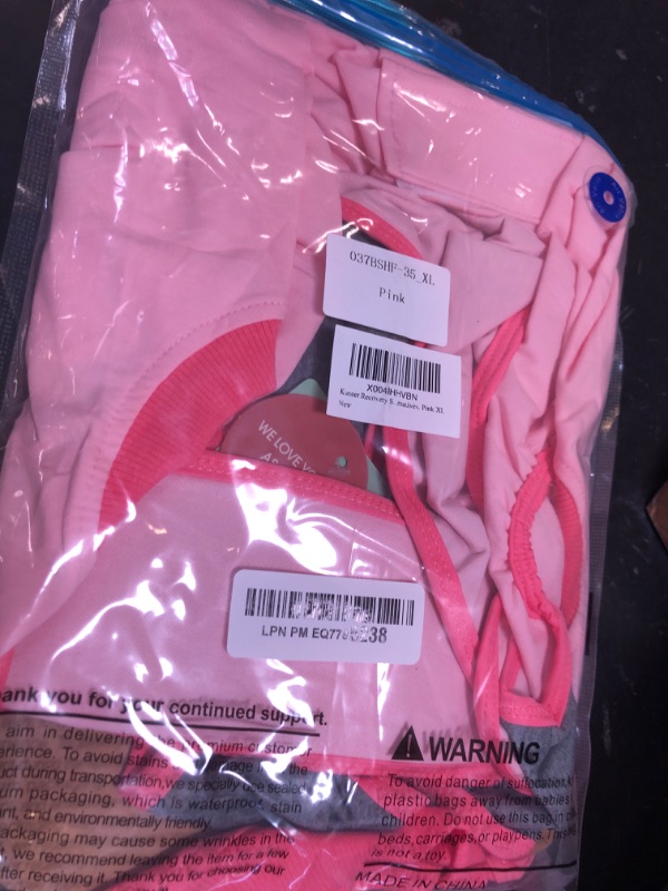 Photo 1 of Kuoser Recovery Suit for Dogs, Soft Dog Spay Suit for Female Surgery Recovery, Breathable Dog Neuter Recovery Suit Male, Anti Licking Dog Onesie for Abdominal Wounds Cone Alternatives, Pink XL