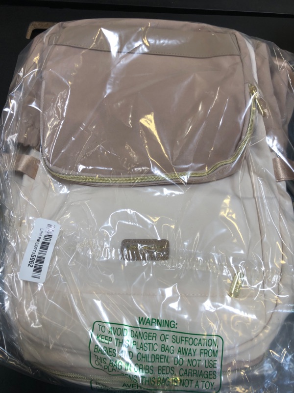 Photo 1 of LOVEVOOK Laptop Backpack for Women with Pouch Pocket for Large Capacity Cup,15.6 Inch Laptop Computer Bag Travel Backpack Purse,Waterproof Work Business Backpack College Teacher Bags,Beige-Khaki