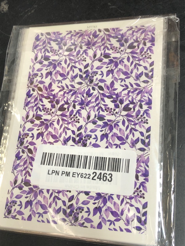 Photo 1 of 10 Pcs Transfer Paper for Polymer Clay, Purple Leaves Water-Soluble Disposable Clay Transfer Sheets for Crafting Soft Ceramic Earrings, Jewelry & Polymer Clay Molds DIY Craft 5.8X3.9 inch