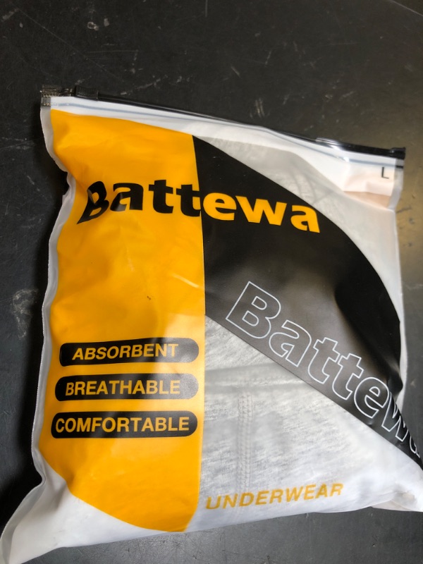 Photo 1 of Battewa Incontinence Underwear for Men Washable Briefs Light Absorbent Leak Proof Underwear Urine 50ml, Mens Cotton Boxers Pack of 2 (Gray,Large)