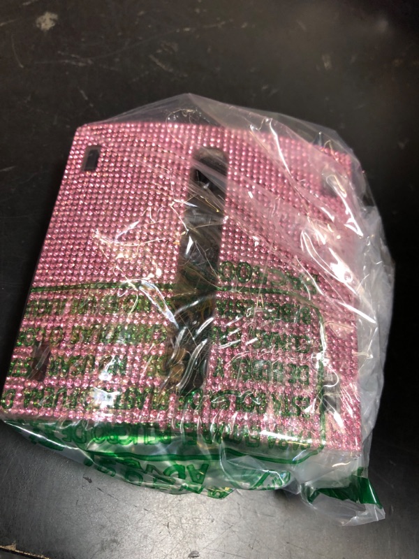 Photo 1 of Eersida Rhinestone Self Stick Note Pad Holders 4 x 4 Inches Memo Sticky Dispenser Note Holder Sticky Dispenser for Office Home Desk Supplies(Pink)