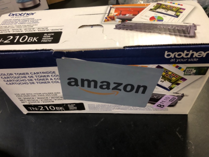 Photo 1 of Brother Genuine Standard Yield Toner Cartridge, TN210BK, Replacement Black Toner, Page Yield Up To 2,200 Pages, TN210