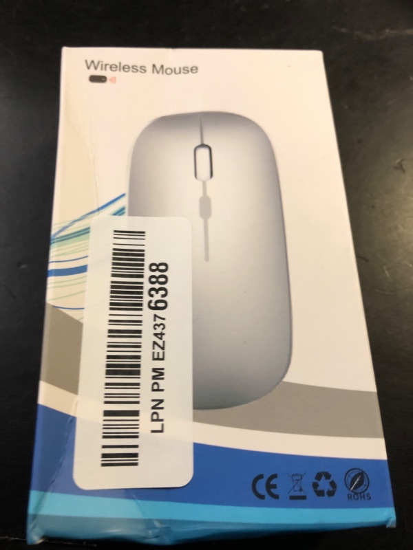 Photo 1 of WREANU Wireless Bluetooth Mouse Rechargeable Laptop Mice with LED Lights Silent Slim Use(BT5.2 and 2.4G Portable USB Receiver)Dual Mode Computer Mouse for Laptop/iPad/Tablet/Apple/Computer/Mac(Silver)