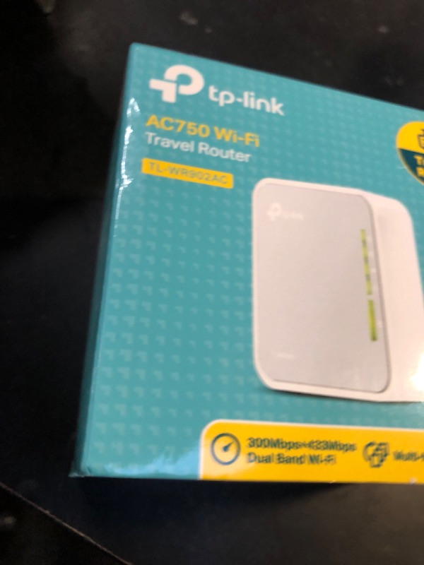 Photo 1 of TP-Link AC750 Wireless Portable Nano Travel Router(TL-WR902AC) - Support Multiple Modes, WiFi Router/Hotspot/Bridge/Range Extender/Access Point/Client Modes, Dual Band WiFi, 1 USB 2.0 Port