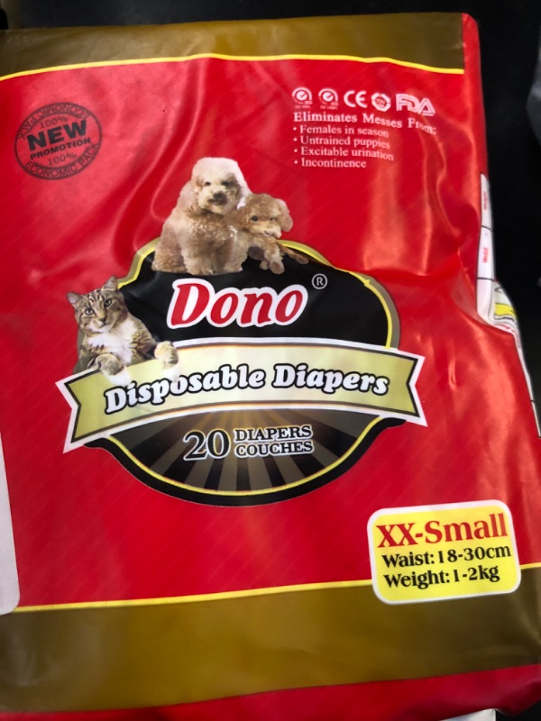 Photo 1 of Dono Disposable Pet Diapers for Female Dogs Super Absorbent Soft Heating and Pee Puppy Diapers Female Liners, Including 20pcs XXS Diapers for Dogs and Cats