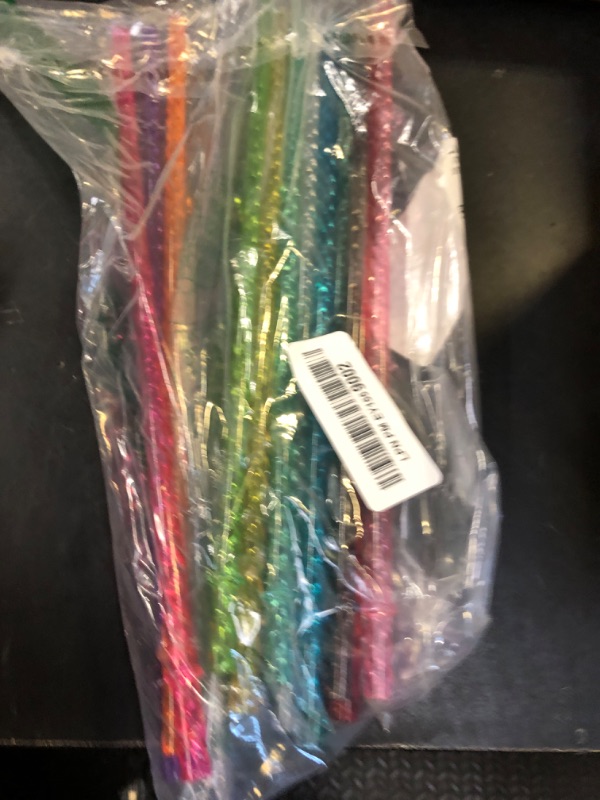 Photo 1 of Dakoufish 12 Inch Long Reusable Clear Plastic Swirl Drinking Straws for 30 oz & 40 oz Jars/Tumblers,Set of 12 Pcs Replacement Straws with Cleaning Brush (12inch,12color)