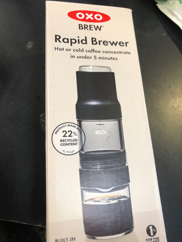 Photo 1 of OXO Brew Rapid Brewer - Portable Coffee Maker, Fast Manual Hot & Cold Brew, Small Handheld Brewer, Compact Travel Coffee Maker