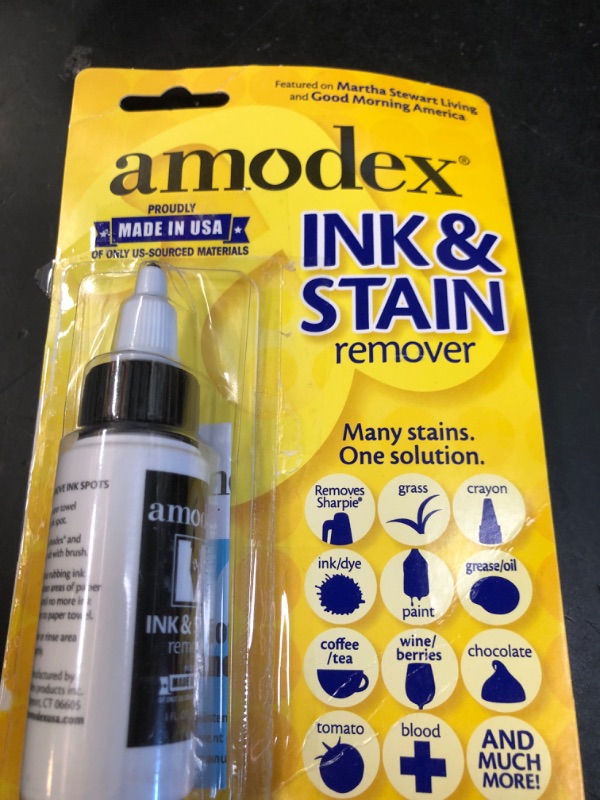 Photo 1 of Amodex Ink & Stain Remover Traveler 0.5oz Bottle with Built-in Brush